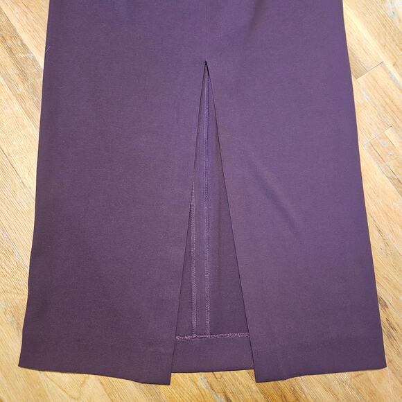 Vtg Preview Collection Maxi Skirt Size 6 Purple Front Slit High Waist Y2K Office - Picture 8 of 9